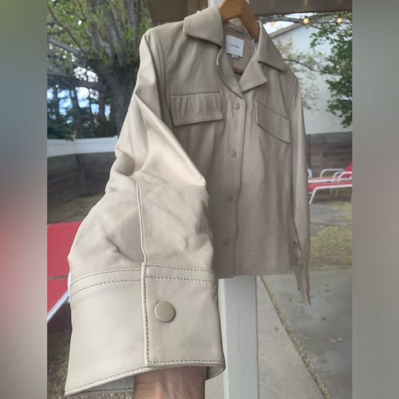 NWT Vince leather jacket oatmeal size S/P - Picture 2 of 16